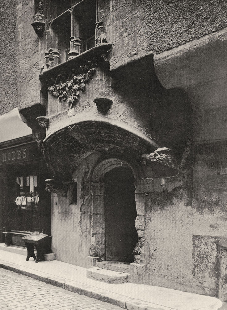 AVEYRON. Villefranche- Vieille maison 1903 old antique vintage print picture